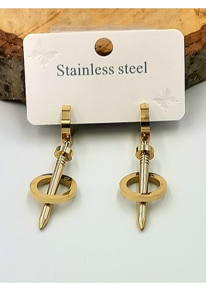 Kararmaz Çelik Lüks Küpe