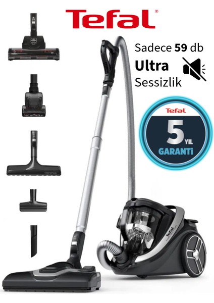 5 YIL Garanti Ultra Sessiz 900W İle %40 daha Tasarruflu Turbo Halı Döver Başlık + Evcil Hayvan Başlıklı Torbasız Süpürge + Hav&Yün Temizleyici