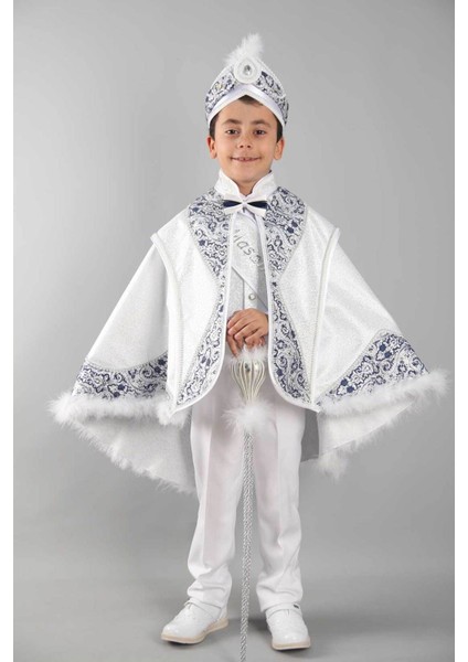 Inci Beyaz Lacivert Pelerinli Sünnet Takımı, Şık ve Zarif Tasarım. modelleri