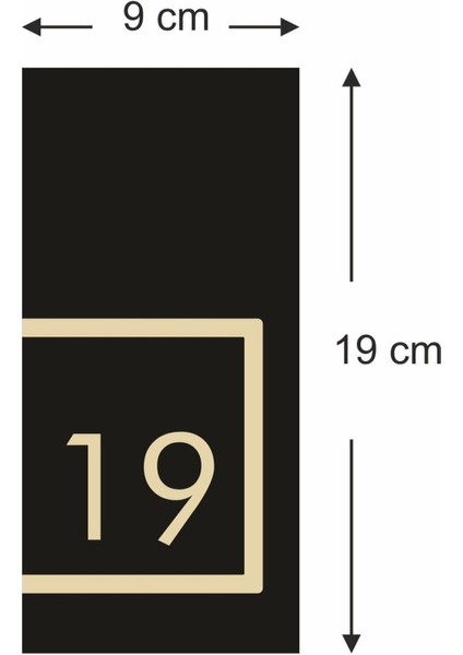 Turuncu Daire Kapı Numarası, Siyah ve Gold Detaylı, Modern ve Şık Tasarım