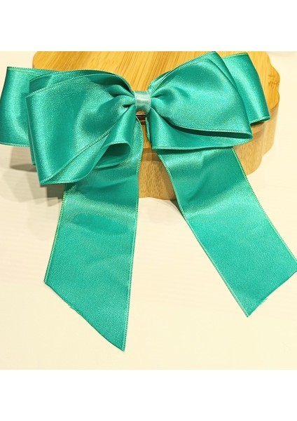 Lüks Turkuaz Gösterişli Saten Fiyonk Klips Toka
