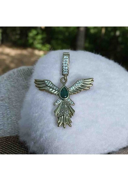 Zümrüt Taşlı Anka Kuşu Detaylı Ajda Charm fiyatları