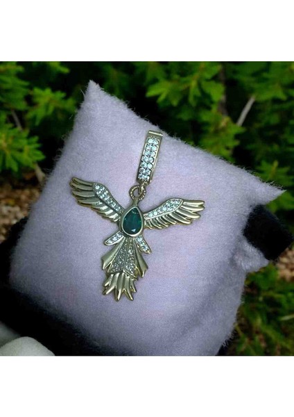 Zümrüt Taşlı Anka Kuşu Detaylı Ajda Charm modelleri