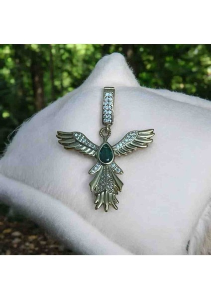 Zümrüt Taşlı Anka Kuşu Detaylı Ajda Charm fırsatları