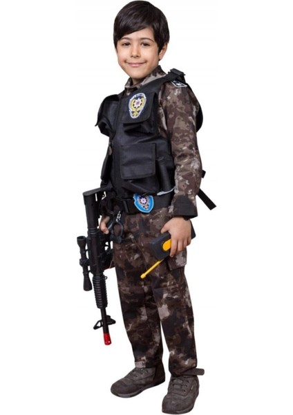 Çocuklar Için Siyah Polis Operasyon Kostümü, Eğlenceli ve Gerçekçi Oyun Seti modelleri