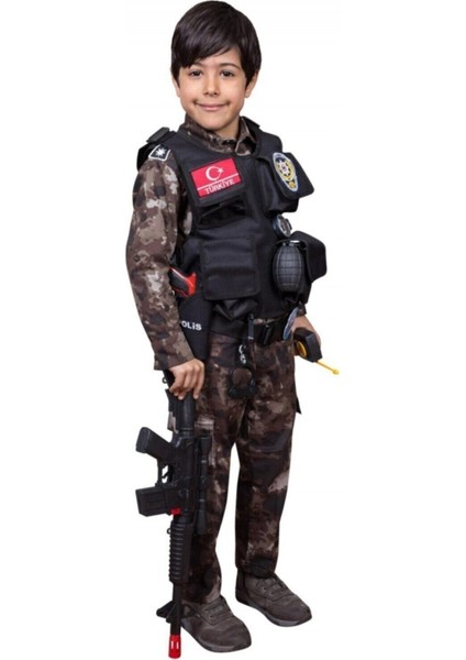 Çocuklar Için Siyah Polis Operasyon Kostümü, Eğlenceli ve Gerçekçi Oyun Seti indirimleri