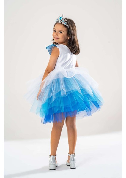 Mavi Prenses Anna Elsa Temalı Kız Çocuk Doğum Günü Elbisesi ve Parti Kostümü indirimleri