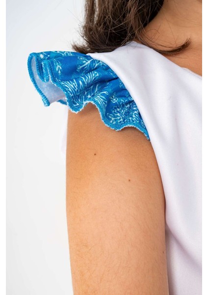 Mavi Prenses Anna Elsa Temalı Kız Çocuk Doğum Günü Elbisesi ve Parti Kostümü