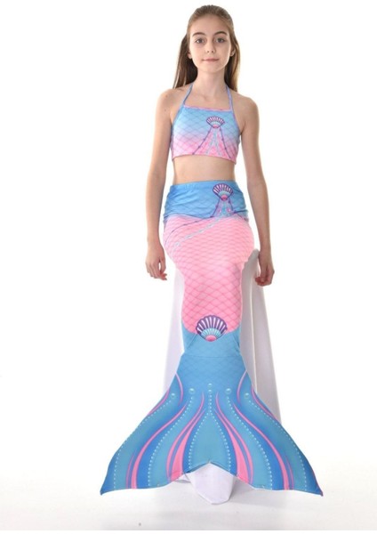 Kız Çocuk Deniz Kızı Mayo ve Kostüm, Pembe, Şık ve Renkli Yaz Giyim