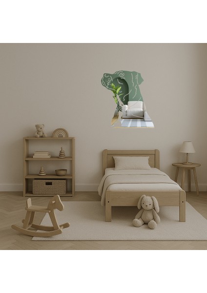 Köpek Yüzü Motifli Dekoratif Aynalı Tablo - TOA8344-8715 fırsatları