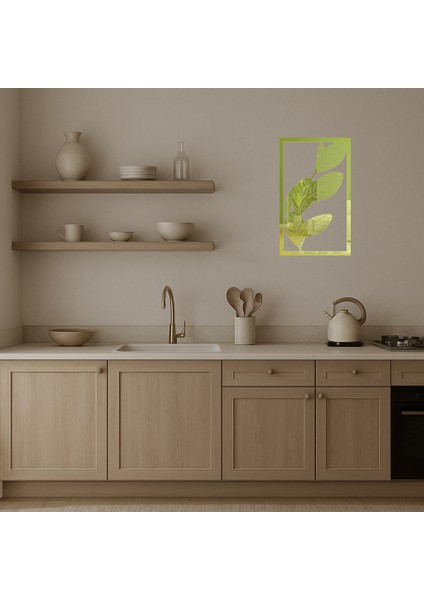 Dal ve Yaprak Desenli Dekoratif Altın Aynalı Tablo - TOA3472-3293 modelleri