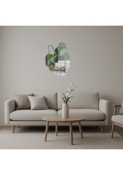 Anatomik Kalp Tasarımlı Dekoratif Aynalı Tablo - TOA9638-1867