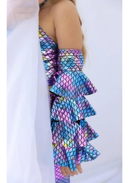 Mor Deniz Kızı Desenli Rahat ve Şık 5'li Pantolonlu Set modelleri