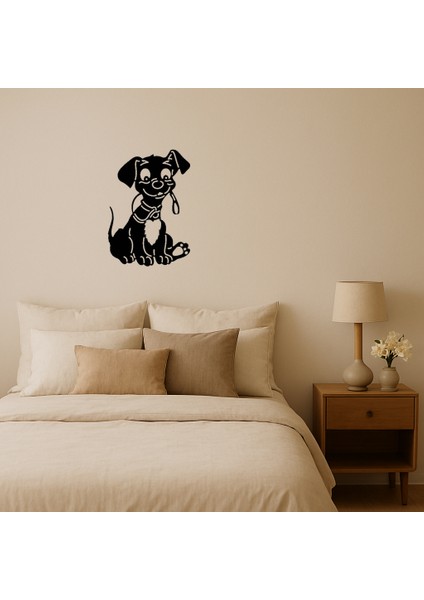 Kırmızı Tasmali Köpek Dekoratif Mdf Tablo - TOA8249-7758