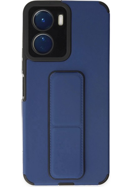 Vivo Y16 Kılıf Mega Standlı Silikon - Mavi