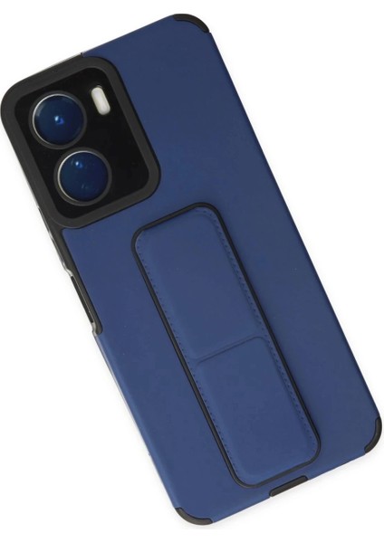 Vivo Y16 Kılıf Mega Standlı Silikon - Mavi modelleri
