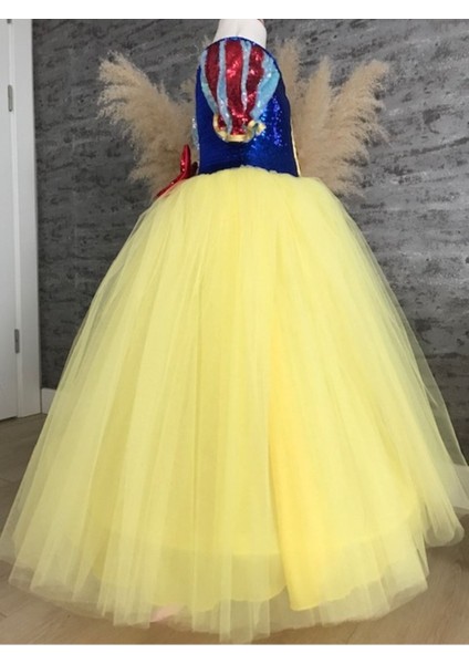 Sarı Pamuk Prenses Kostüm, Tarlatan Pelerin ve Taç Hediye ile Birlikte fırsatları