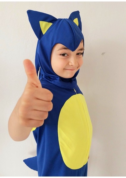 Mavi Renkli Sevimli Kirpi Sonic Temalı Kostüm, Eğlence Dolu Anlar Için Ideal