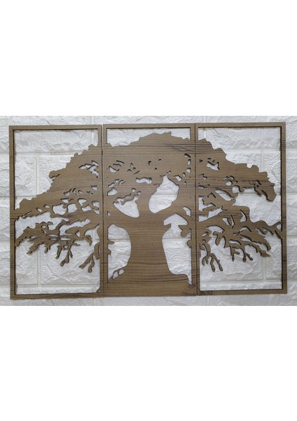 48X30 cm Ahşap Ağaç Duvar Dekoru, Doğal ve Şık Tasarım