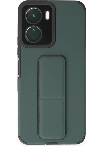 Vivo Y16 Kılıf Mega Standlı Silikon - Yeşil