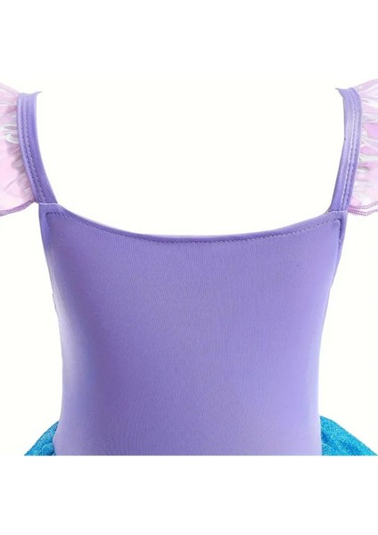 Deniz Kızı Temalı Elbise, Doğum Günü ve Parti Için 6-8 Yaş, Mavi Renkli Şık Kıyafet modelleri