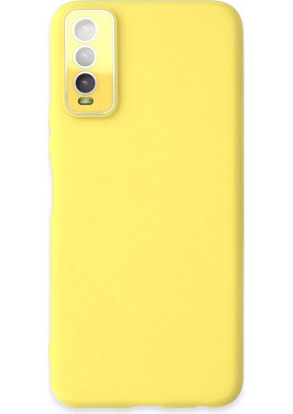 Vivo Y11S Kılıf Lansman Glass Kapak - Sarı