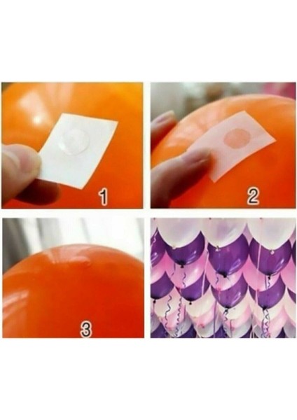 Turuncu Çift Taraflı Balon Yapıştırma Bandı 100 Adet, Havalı Dekorasyon Malzemesi fiyatları