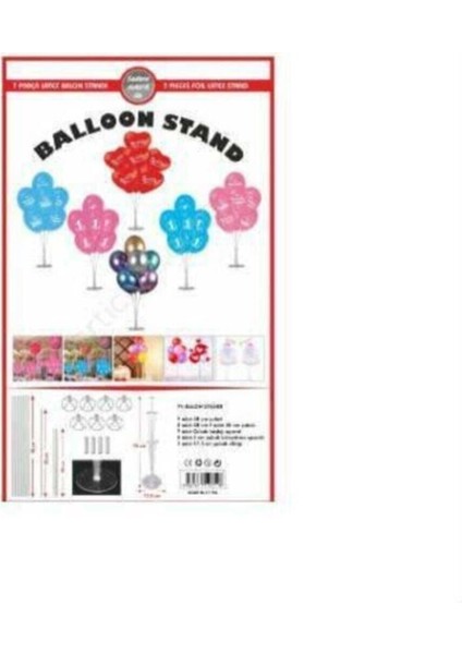 Turuncu 7'li Şeffaf Ayaklı Doğum Günü Balon Süsleme Standı fiyatları