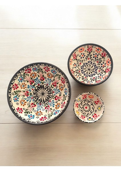 El Yapımı Beyaz Lale Çini Seti, Dekoratif, Çok Amaçlı, Şık Tasarım