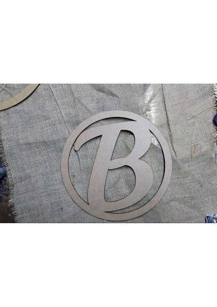 Bej Makrome Çember Harf Daire 35CM, Dekoratif ve Şık Süsleme Unsuru