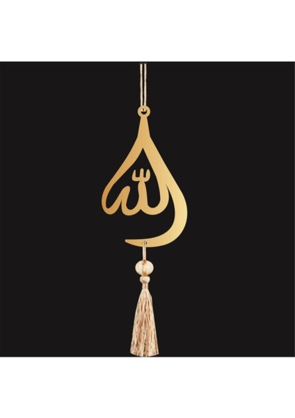 Turuncu Çift Taraflı Su Damlası Allah Pleksi Araba Dikiz Aynası Süsü, Şık ve Anlamlı Hediye fiyatları