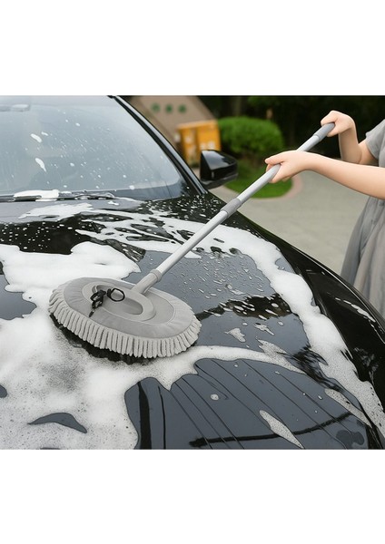 Mikrofiber Çok Fonksiyonlu Uzun Sopalı Oto Araba Araç Yıkama Temizleme Fırçası Mopu fiyatları
