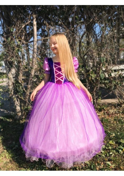 Mor Renkli Güzel Rapunzel Temalı Kostüm, Şık ve Rahat Seçenek. fiyatları