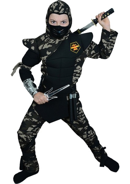 Yeşil Erkek Çocuk Ninja Kostümü, Eğlenceli ve Renkli Tasarım