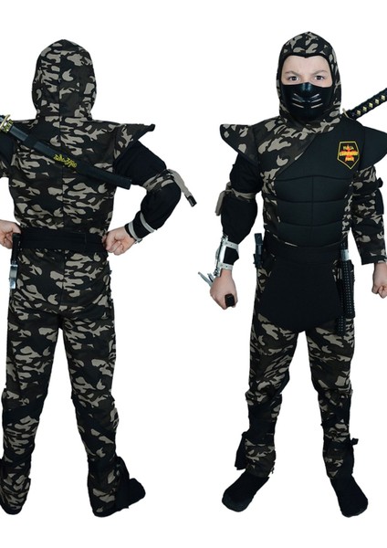 Yeşil Erkek Çocuk Ninja Kostümü, Eğlenceli ve Renkli Tasarım indirimleri