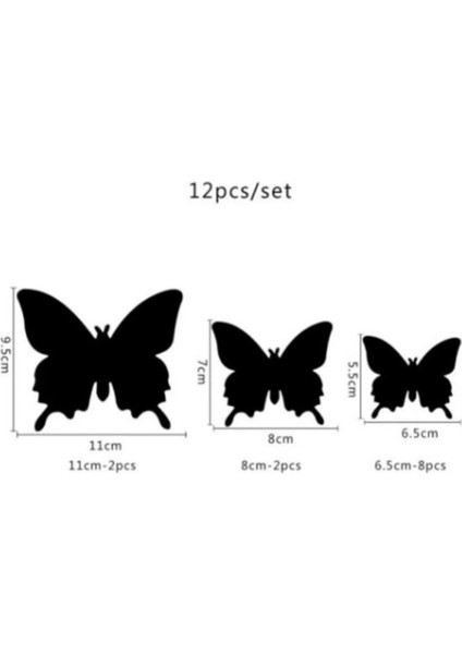 Parlak Gümüş Pleksi Kelebek Süsleri, 30 Adet, Dekoratif Duvar Süsleri fiyatları