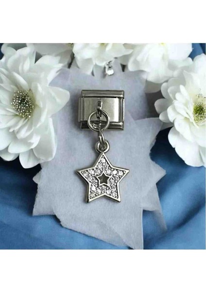 Zirkon Taşlı Yıldız Detaylı Charm