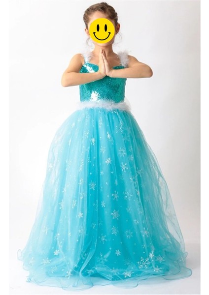 Mavi Elsa Frozen Kostüm, Çocuklar Için Sevimli ve Şık Oyuncak Kıyafeti modelleri