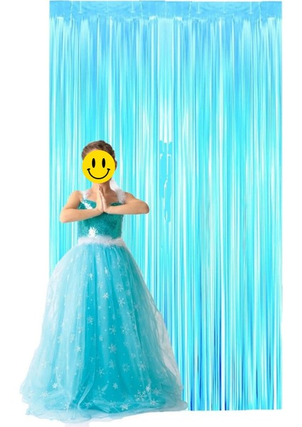 Mavi Elsa Frozen Kostüm, Çocuklar Için Sevimli ve Şık Oyuncak Kıyafeti