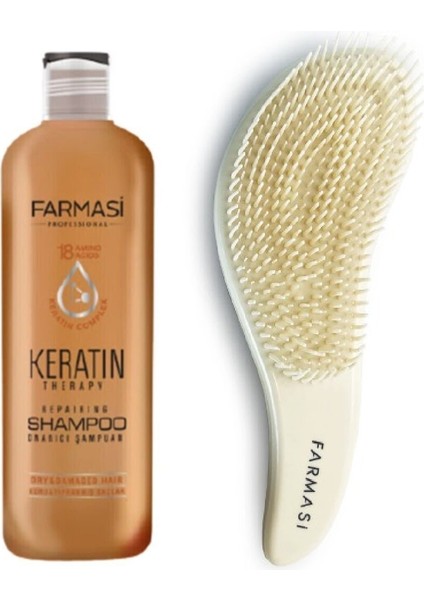 Keratin Therapy Onarıcı Şampuan & Kolay Tarama Sağlayan Saç Fırçası