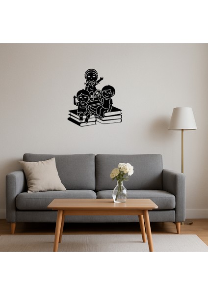 Öğrenciler ve Kitaplar Mdf Dekoratif Duvar Tablosu - TOA4801-2313 fırsatları