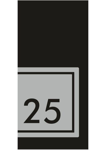 Siyah ve Gümüş Pleksi Daire Kapı Numarası, Şık ve Modern Tasarım, No:25
