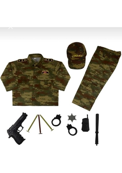 Kahverengi Komando Asker Kostümü ve Oyuncağı, Eğlenceli ve Gerçekçi Tasarım