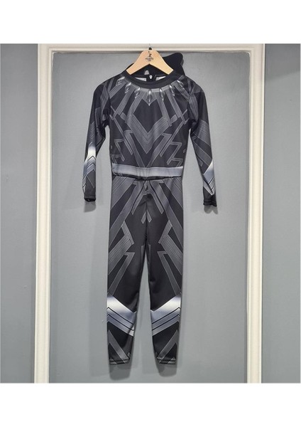 Siyah Baskılı Çocuk Panter Kostümü Maskeli ve Rahat Tasarım fiyatları