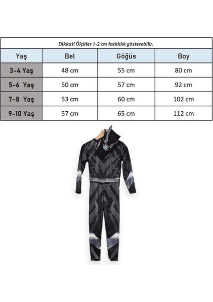 Siyah Baskılı Çocuk Panter Kostümü Maskeli ve Rahat Tasarım indirimleri