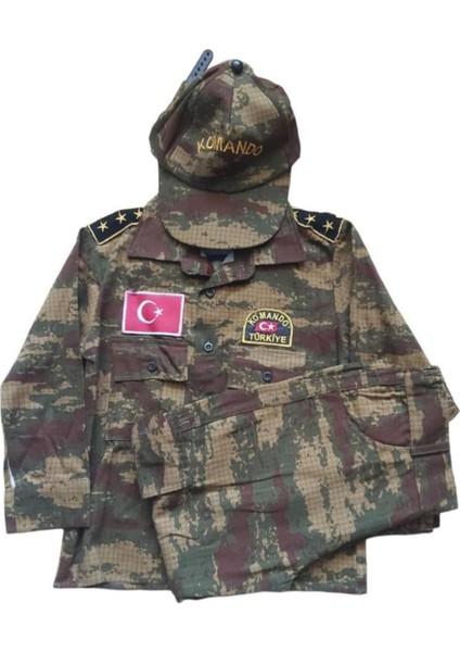 Çocuklar Için Yeşil Kamuflaj Kıyafeti, Eğlenceli ve Şık Tasarım