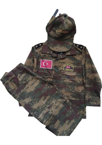Çocuklar Için Yeşil Kamuflaj Kıyafeti, Eğlenceli ve Şık Tasarım fiyatları