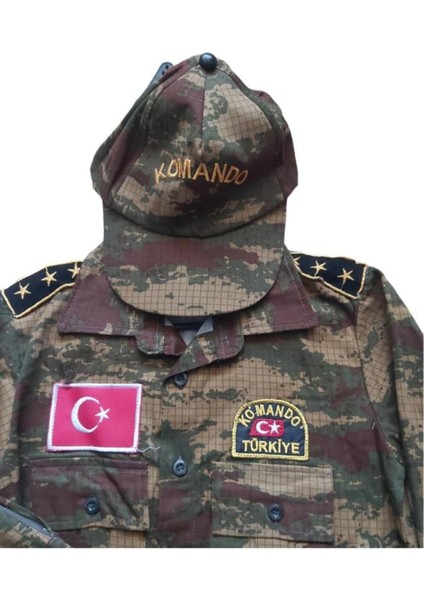 Çocuklar Için Yeşil Kamuflaj Kıyafeti, Eğlenceli ve Şık Tasarım fırsatları