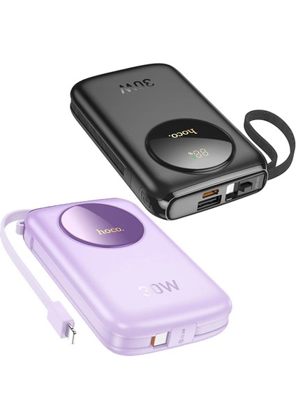 Hoco Q19 Lucky 10000MAH 30W Dijital Göstergeli Kablolu POWERBANK-(1903)