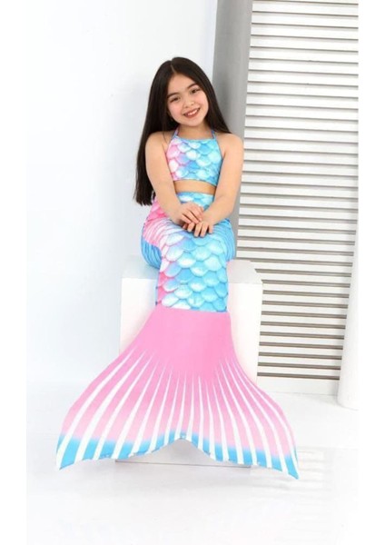 Renkli Kız Çocuk Denizkızı Kostümü, Eğlenceli ve Büyülü Tasarım